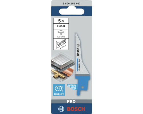 Bosch S 325 GF decoupeerzaagblad voor dun plaatmetaal, 5 stuks