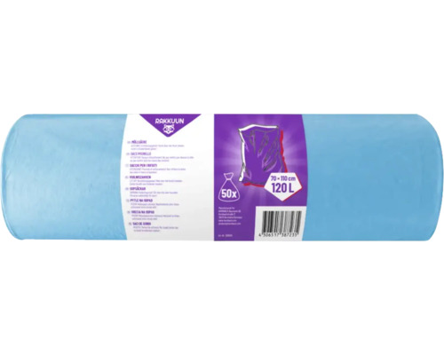 Vuilniszak blauw 120 l, 50 per pak