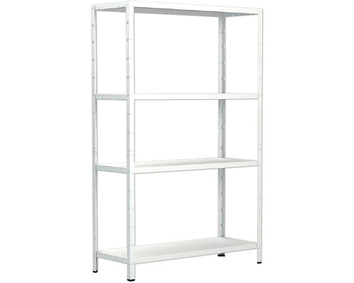 Metalen stellingkast met vier planken voor opslag en werkplaats