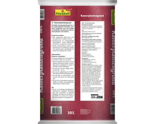 FloraSelf Kamerplantengrond, zak van 10 liter
