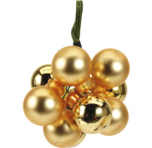 Gouden kerstballen aan een streng ter decoratie