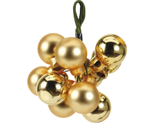 Tros goudkleurige kerstballen met ophanghaak