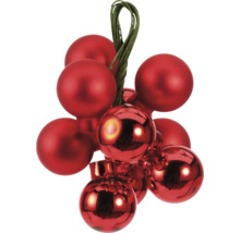 Bundel rode kerstballen met matte en glanzende afwerking