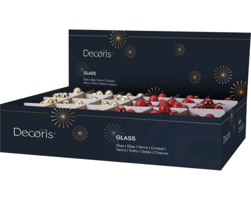 Decoris kerstballenset van glas in een verkoopverpakking