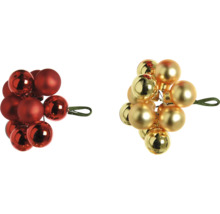 Decoratieve kerstballen in rood en goud