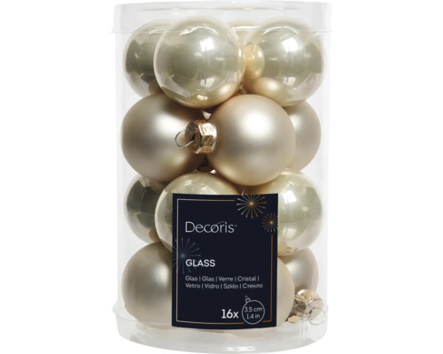 DECORIS Kerstbal glas parel Ø 3,5 cm 16 st.