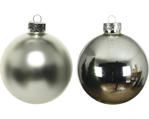 DECORIS Kerstbal glas zilver Ø 6 cm 20 st.