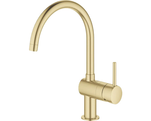 Goudkleurige keukenkraan met hoge uitloop