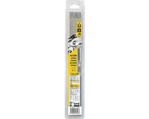 Verpakking met 50 stalen laselektroden, diameter 2,5 mm, lengte 350 mm