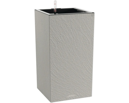 LECHUZA Plantenbak Canto Slatestone Kunststof zwart 30 x 30 x 57 cm