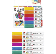 Marabu Do it Marker set, zes stuks, met een lijnbreedte van circa 2 tot 3 millimeter