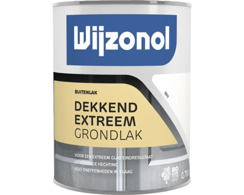Blik dekkende, extreem witte grondverf voor buiten van Wijzonol met een inhoud van 0,75 liter