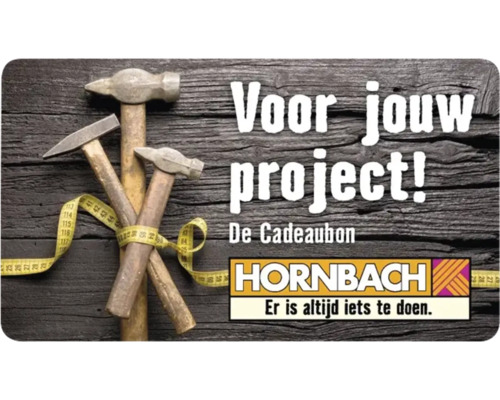 Hornbach cadeaubon voor uw project met hamers en meetlint