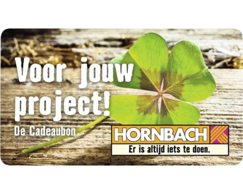 Hornbach cadeaubon met klavertjevier voor uw project