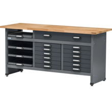 Werkbank met laden en opbergvakken