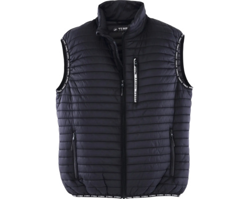 Zwart gewatteerd vest met ritssluiting