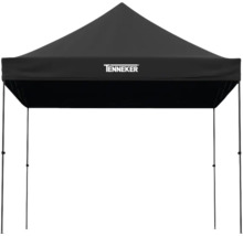 Zwarte partytent met Tenneker logo