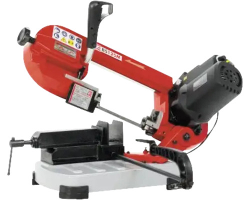 Bandzaag voor metaal met motor en bankschroef