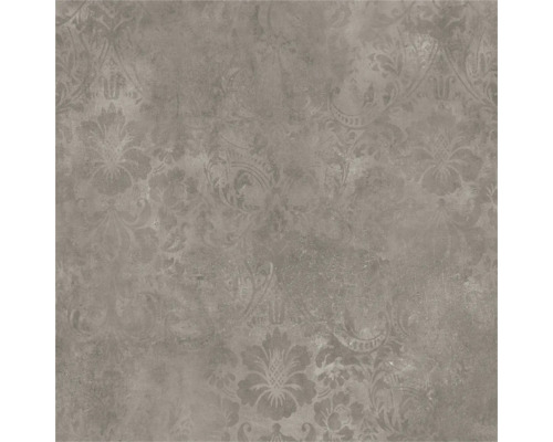 EXCLUTON Keramische terrastegel Kera Twice fiammato gris 60x60x4,8cm Decoratieve wandtegel met bloemenmotief voor binnenshuis