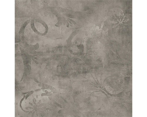 Grijze decoratieve tegel met bloemmotieven