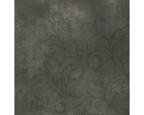 EXCLUTON Keramische terrastegel Kera Twice antracite dc 60x60x4,8cm Decoratieve wandtegel met bloemmotief