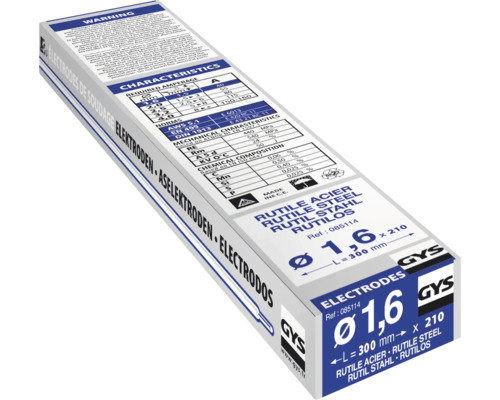 Verpakking rutiel beklede lasstaven met de aanduiding GYS 1,6 x 210