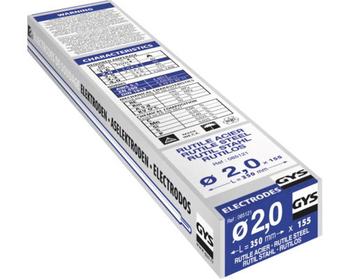 Verpakking rutiel elektroden met een diameter van 2,0 mm en een lengte van 350 mm