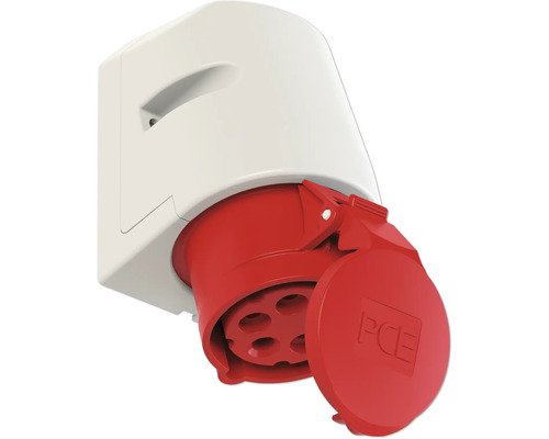 Opbouwcontactdoos met rood klapdeksel