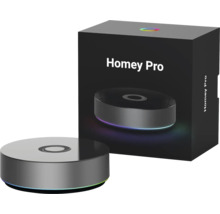 Homey Pro Smart Home Hub met productverpakking