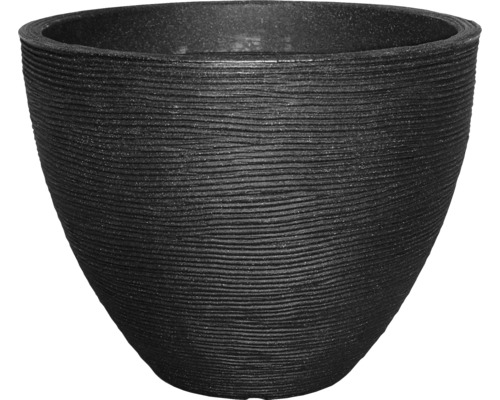 GELI Plantenpot Rillen rond kunststof antraciet H31xØ40cm