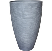Grijze plantenbak met horizontale ribbelstructuur