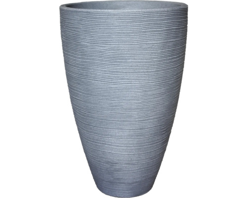 GELI Plantenpot Rillen rond kunststof grijs H60xØ40cm