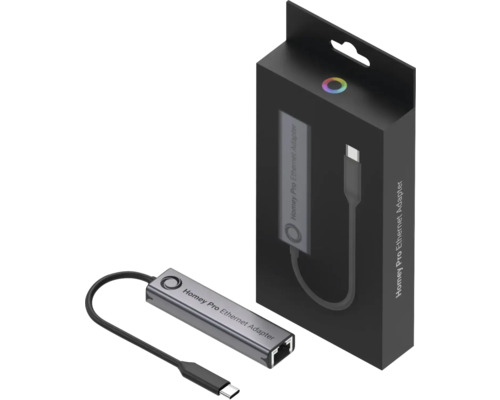 Homey Pro Ethernet Adapter en verpakking