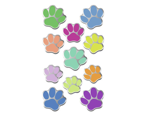 Meerkleurige pootafdrukstickers