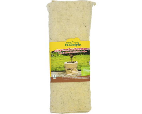 ECOSTYLE Beschermingsmat schapenwol lichtbruin 50 x 50 cm Schapenwol beschermingsmat voor planten