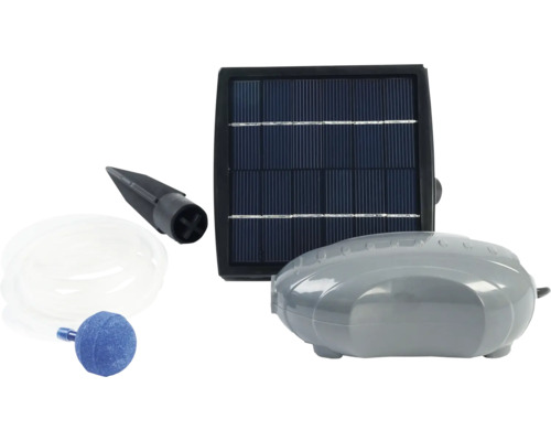 Solar vijverbeluchter set met zonnepaneel, luchtpomp, slang en bruissteen