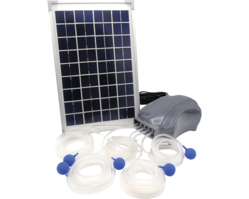 Solar vijverbeluchter set met zonnepaneel, luchtslang en bruissteen