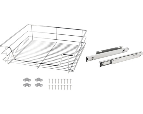 Metalen uittrekbare mand met montagemateriaal voor kasten