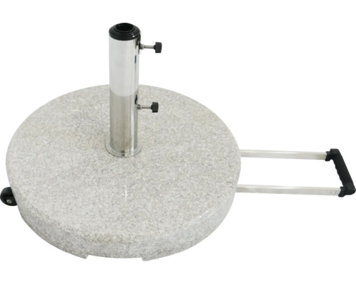 Parasolvoet van graniet met wielen en handgreep
