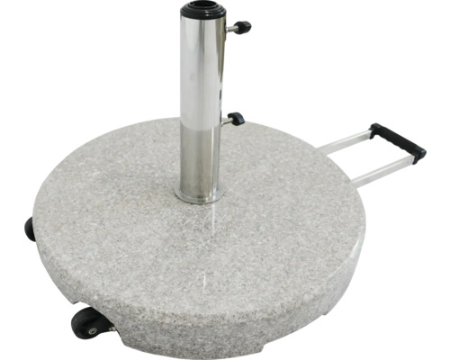 Parasolvoet van graniet met wielen en handgreep