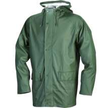 Groene regenjas met capuchon