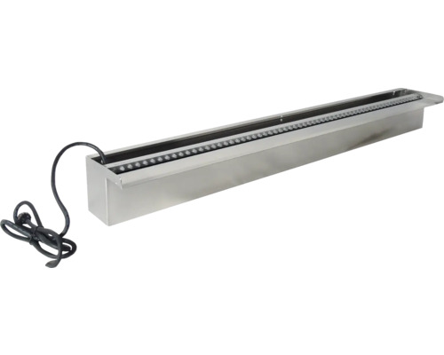 Waterval voor de tuinvijver, gemaakt van roestvrij staal met LED-verlichting