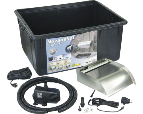 Ubbink NevadaSet LED 30 complete fonteinset met reservoir, pomp en ledwaterval