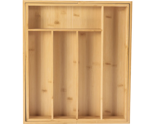 Bestekbak van bamboe met meerdere vakken