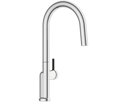 Metalen keukenkraan met hoge uitloop