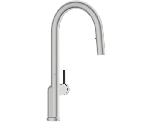 Metalen keukenkraan met hoge uitloop