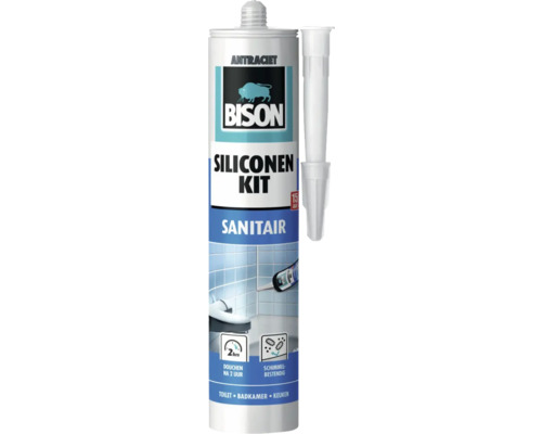 BISON Sanitair siliconenkit antraciet 300 ml Bison Sanitair siliconenkit, antracietkleurig, met schimmelbescherming