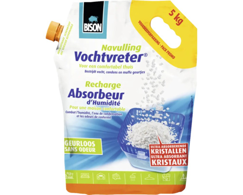 BISON Vochtvreter navulling neutraal 5 kg Bison Vochtvreter navulling, 5 kilogram