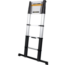 Telescopische ladder van aluminium, gedeeltelijk uitgeschoven.