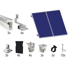 Componenten voor de installatie van twee zonnepanelen